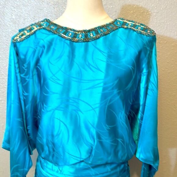 Vintage Francesca of Damon for starington women’s silk midi dress size 10 - Picture 3 of 12